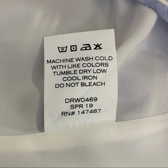 Draper James Blue Linen Embroidered Plaid Dress - Picture 13 of 14